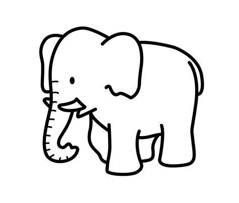 Cartoon elephant animals coloring pages for kids, printable free Easy Animal Drawings, Cartoon ...