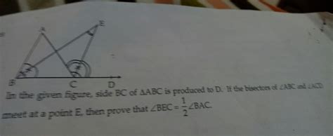 in given fig side bc of triangle abc is produced to d if angle abc and ...