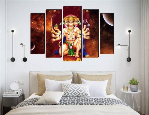 Approach home Decor 68 cm panchmukhi hanuman ji wall sticker 3d god ...
