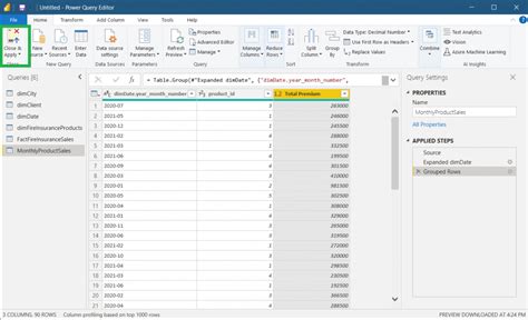 Power BI DirectQuery ETL 的图像结果