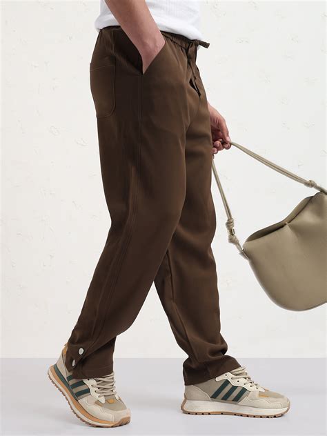 SHOWOFF Edition Men's Olive Solid Tapered Fit Regular Trousers