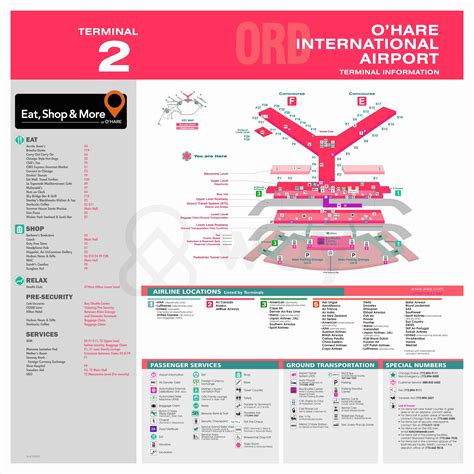 Chicago Ohare Terminal 3 Map Chicago OHare Airport Terminal 2 Map