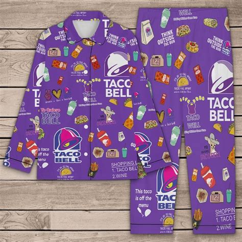 Taco Bell Pajamas Set, Taco Bell Womens Pajamas, Taco Bell Holiday ...