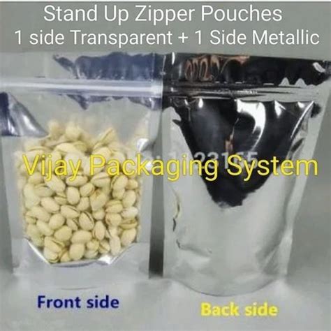 Zipper Stand UP Pouches - Rectangle Window Kraft Paper Zipper Stand Up ...
