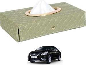 MOCKHE Cross-Beige Tissue Box Leatherette-555 Vehicle Tissue Dispenser ...