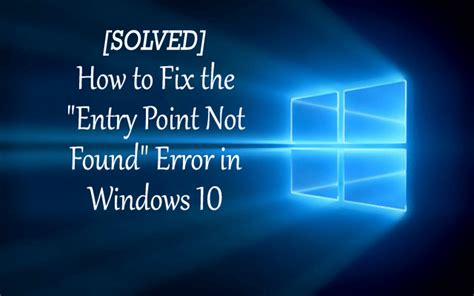 Fix Entry Point Not Found Error 的图像结果