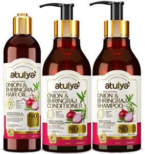 Atulya Onion & Bhringraj Shampoo + Hair Conditioner + Hair Oil Price in ...