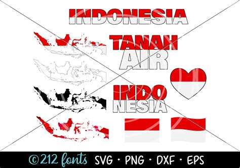 Indonesia Country Map Outline Flag SVG Graphic by 212 Fonts · Creative Fabrica