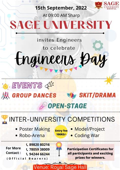 Celebrate Engineers Day at SAGE University Bhopal, SAGE University ...