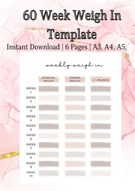 Weekly weigh in templates – Artofit