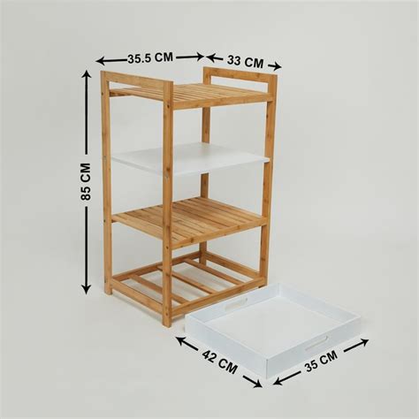 Buy Omnia Bamboo 4-Tier Bath Rack with Storage from Home Centre at just ...