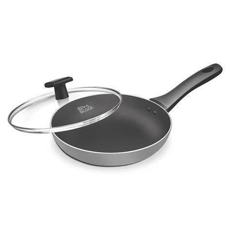 MILTON Pro cook Black Pearl Induction Fry Pan with Glass Lid, 24 cm ...