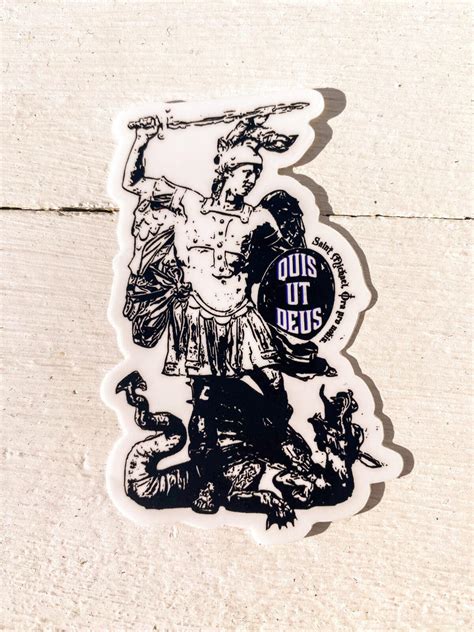 Saint Michael the Archangel Catholic sticker | quis ut deus| Ora pro ...