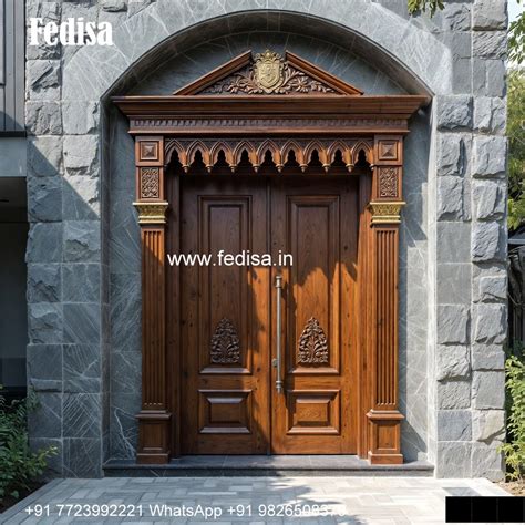 Teak Wood Door Design Main Door Side Border Design No-5267 – Fedisa