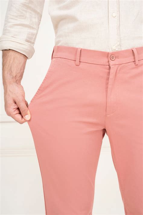 Buy Pink Slim Fit Stretch Chino Pants For Men Online In India
