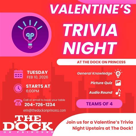 Valentines Trivia Night, 1133 Princess Avenue, Brandon, MB, Canada ...