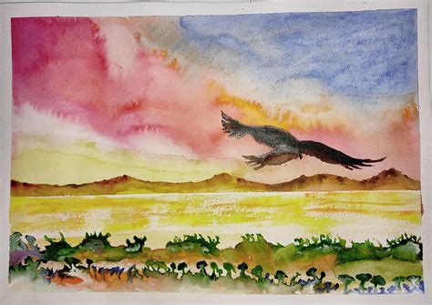 High above,Me, Watercolor,2022 : r/ImaginaryMindscapes