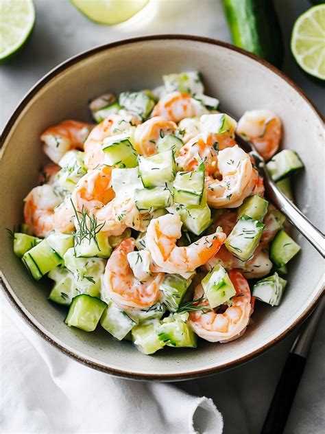 Fresh and Zesty Cucumber Shrimp Salad