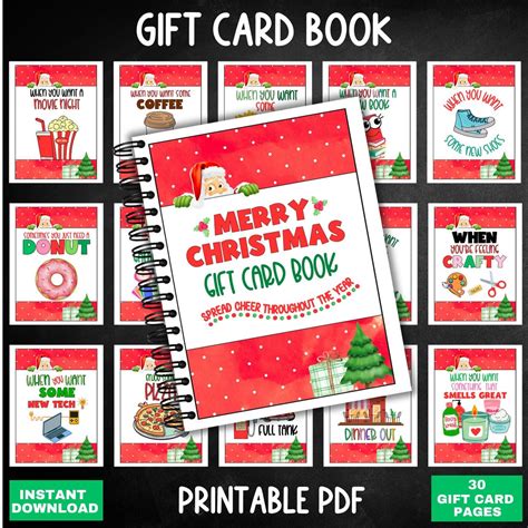 Christmas Gift Card Book, Printable Christmas Gift for Teen, College ...