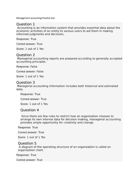 Management accounting Practice test - Management accounting Practice ...