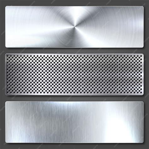 Premium Vector | Realistic brushed metal textures set polished ...
