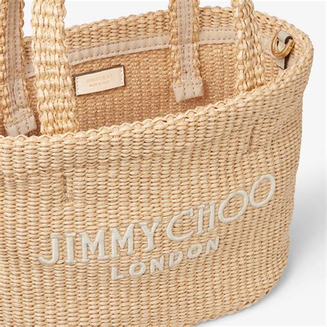 Beach Tote E/W Mini | Natural Raffia Embroidered Mini Tote Bag | JIMMY ...