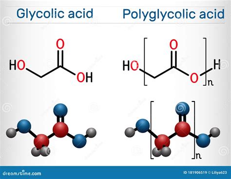 Glycolic Acid Molecule Made With Balls, Scientific Molecular Model ...