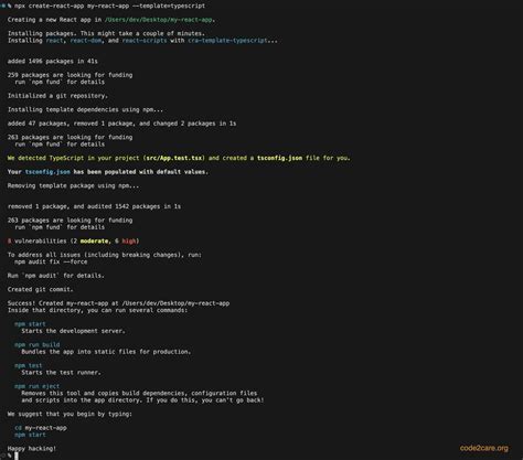 Create React App Command 的图像结果