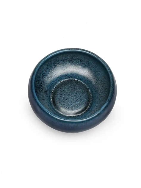 Shilpkara 'Blue Black Rust' Ceramic Katori Breakfast Serving Bowls 320 ...