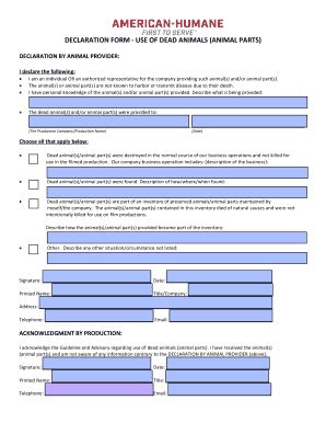 Fillable Online Guidelines for the Safe Use of Animals in Filmed Media ...