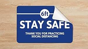 INSHOPFITTING Coronavirus Safety Signs " STAY SAFE SOCIAL DISTACING 12X ...