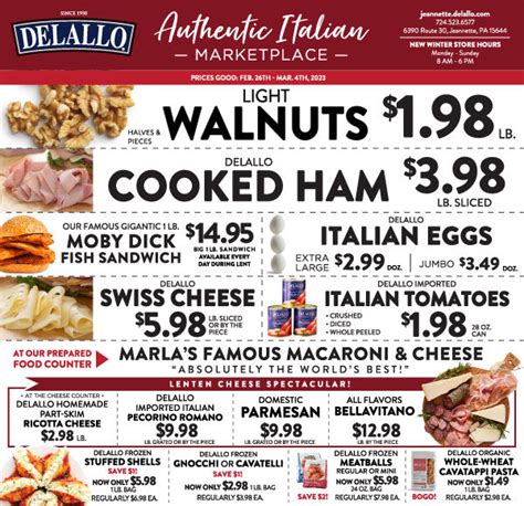 Weekly Italian Marketplace Ad - DeLallo Italian Marketplace