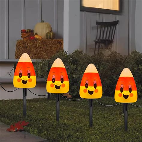 GOOTHY Halloween Candy Corn Pathway Lights Outdoor, 7Ft C7 LED ...
