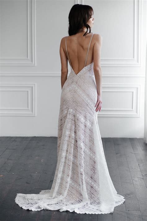 Boho Lace Wedding Dress - Beach Wedding Dress - Bohemian Bridal - Vintage Style Wedding Gown ...