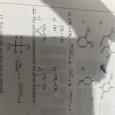 Ques51 The structure of C is? - Brainly.in