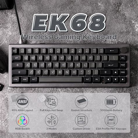 EPOMAKER EK68 65% Wireless Gaming Keyboard, Hot India | Ubuy