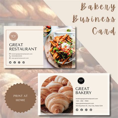 Business Cards for Bakery 的图像结果