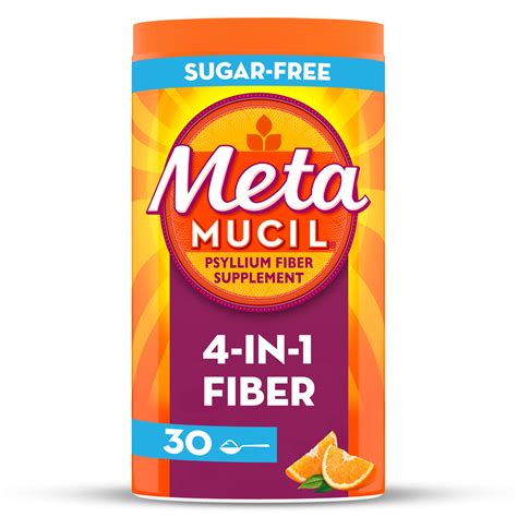 Metamucil Daily Psyllium Husk Powder Fiber Supplement, Sugar-Free ...
