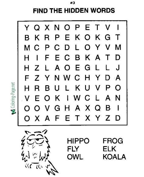 Printable Find a Word Exercise 的图像结果