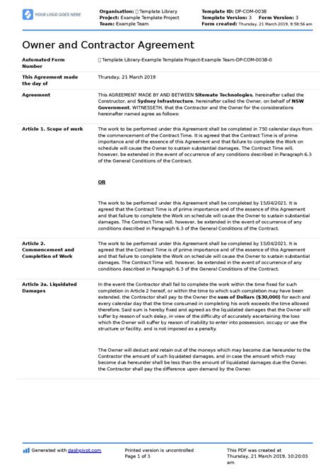 Contract Template Pdf