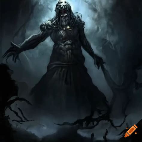 Artistic representation of erebus, the greek god of darkness