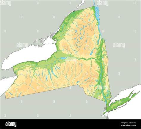Large Detailed Administrative Map Of New York State With