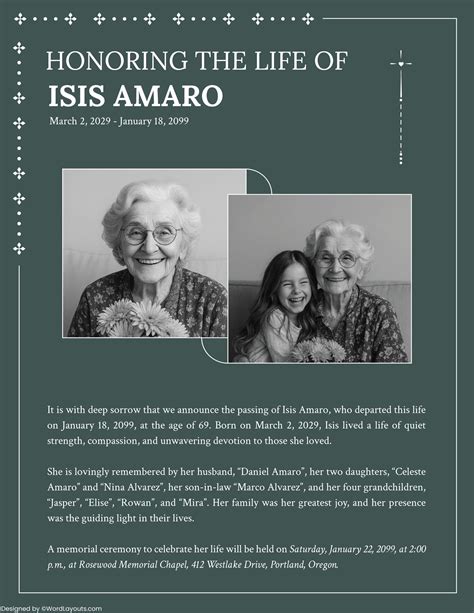 Free Obituary Templates with Outlines - WordLayouts