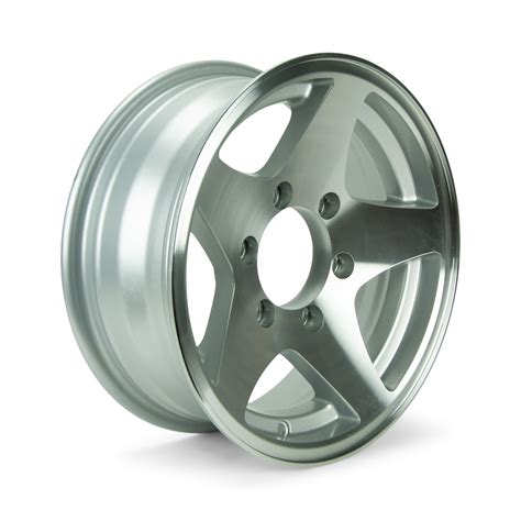 Boat Trailer Wheel 15 inch Aluminum Wheel 5 Star Spoke 6 Lug