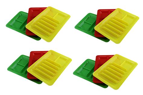 12 Pcs Plastic Taco Holder with Divider 2 Compartments Colorful Taco ...