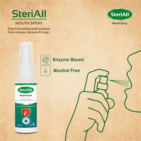 SteriAll Enzyme Based Alcohol Free Mouth Spray, 30 ml Price, Uses, Side ...
