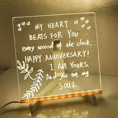 NYRWANA DIY 3D Acrylic Writing Board with Pen & Light | 20x20 cm | LED ...