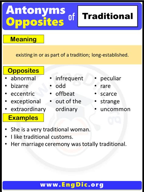 Opposite Of Traditional, Antonyms of Traditional (Example Sentences ...