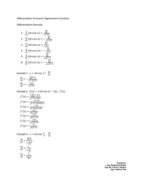 SOLUTION: 12 differentiation of inverse trigonometric functions - Studypool