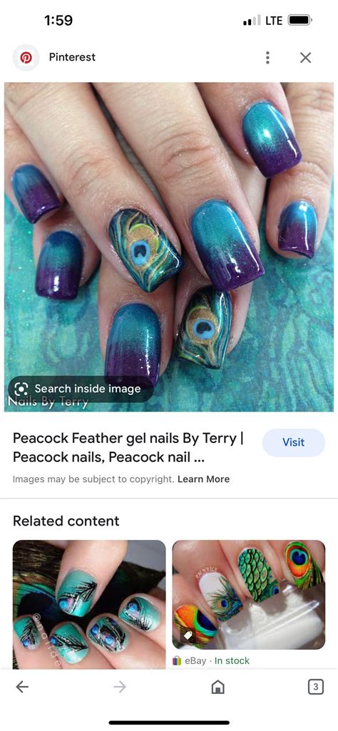 Pin by Mallory Morris on Nails, nails, nails! | Peacock nail art ...